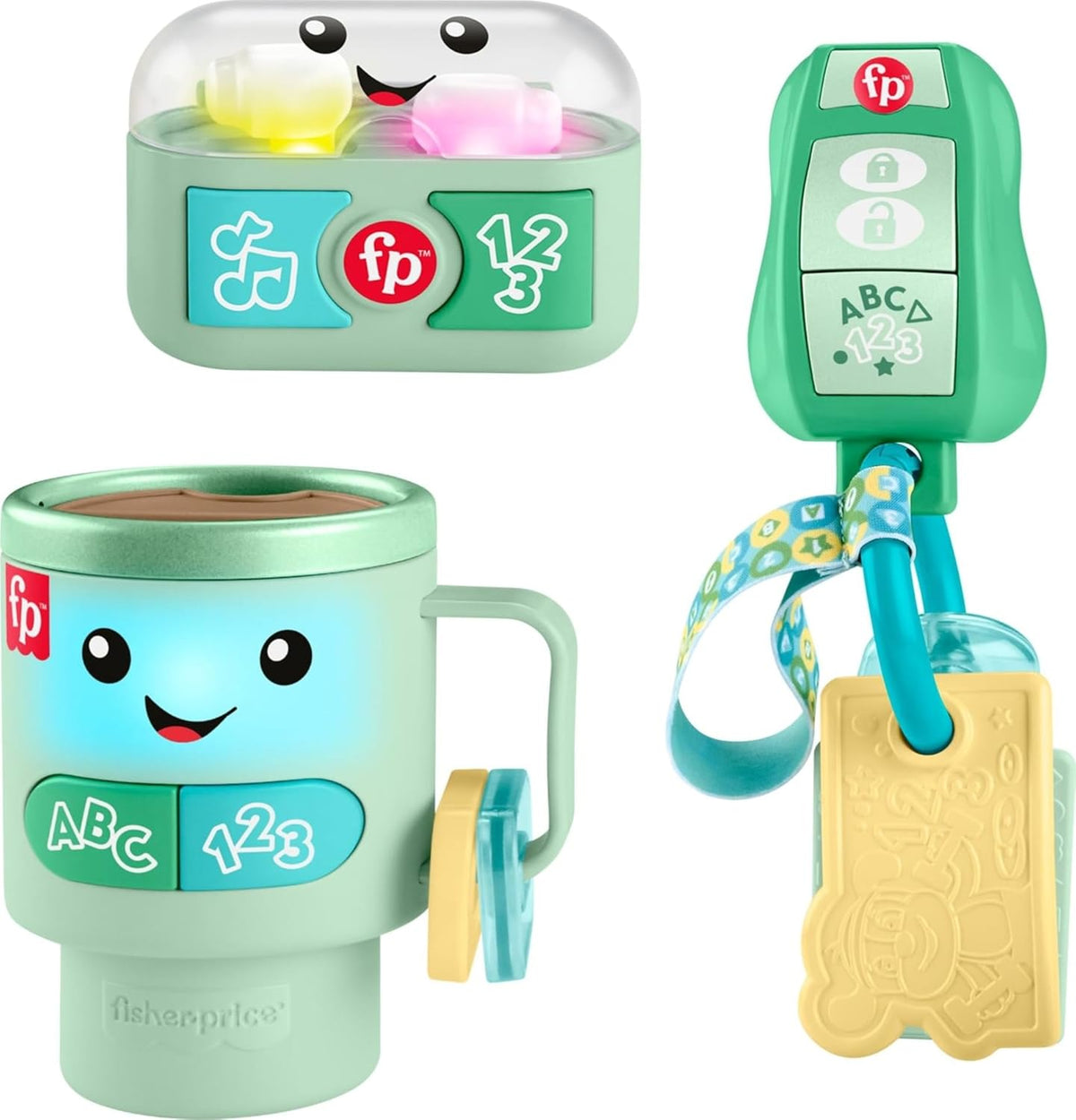 Fisher-Price Laugh & Learn Ready to Go Gift Set | 3 Electronic Baby Toys with Learning Activities, Pretend Play for Toddlers and Infants Ages 6+ Months