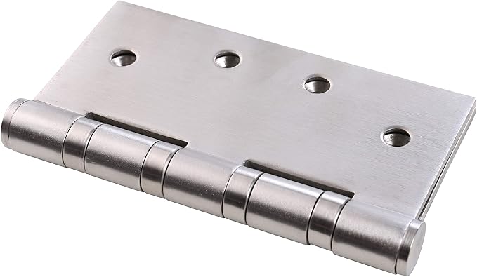 UHPPOTE Stainless Steel Door Hinges 4inches x 4inches with Soft Close Ball Bearing - Squared Conners - Brushed Finish (Pack of 2)