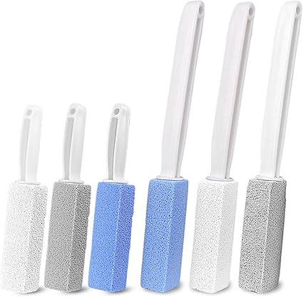 Toilet Cleaner Stone Dead Corner Grout Cleaner Long Handle Bathroom Appliances Toilet Brush for Household Cleaning (White 10cm)