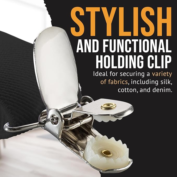 HoldEm 1 1/8" Polished Nickel Plated Clips with Secure Prong to Ensure Maximum Hold Perfect for Making Mitten, Suspenders or -10PC 1 1/8"