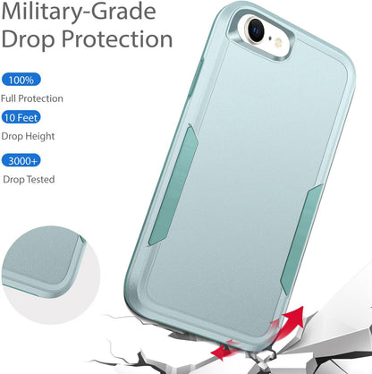 Compatible with iPhone SE 2020/2022 Case, for iPhone 7/8 Case, Heavy Duty Shockproof Protective Green Phone Case for SE2 / SE3 / 7/8, 4.7-inch