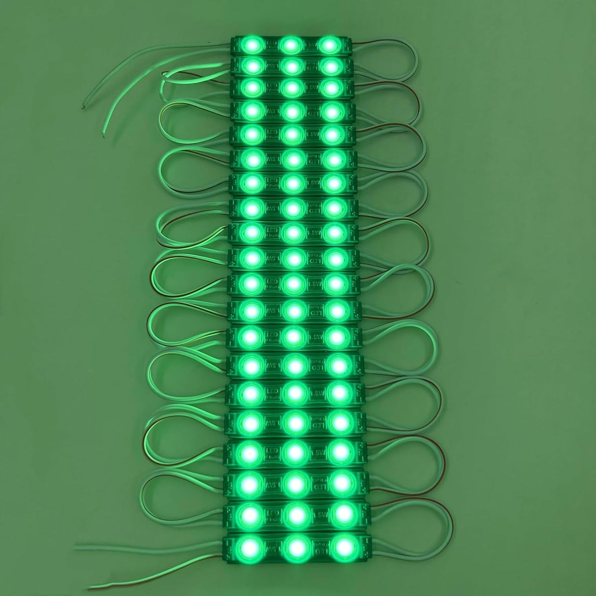 200 PCS LED Module Green Light 1.5W Storefront Decoration Lights 12V DC LED-Module Light with Tape Adhesive Backside for Inflatables Decorative Christmas Letter Advertising Signs