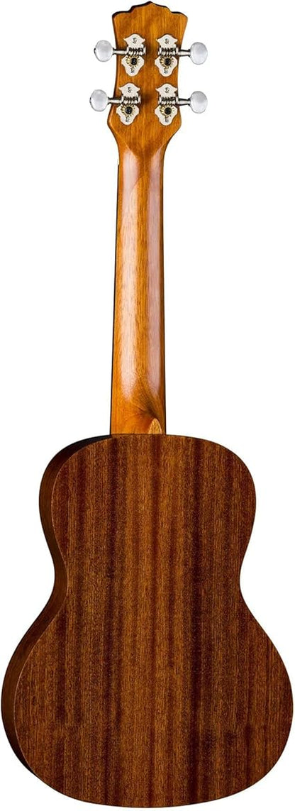 Luna Tattoo Concert Mahogany Ukulele with Gig Bag, Satin Natural