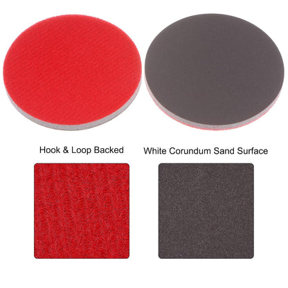 uxcell 10pcs 3000 Grit Sanding Sponge 3 Inch Hook and Loop Sponge Sanding Disc Wet/Dry for Car Wood Drywall Metal