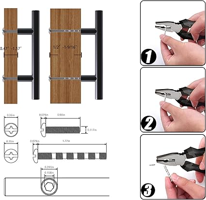 1 Pack Cabinet Pulls Stainless Steel 5 Inch Length 3 Inch Hole Center Kitchen Handle Cupboard Drawer Pull Cabinet Handles Matte Black