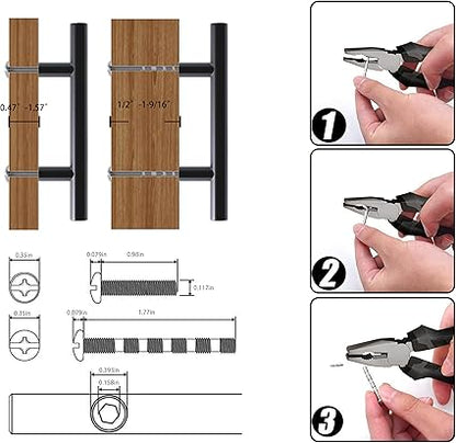 1 Pack Cabinet Pulls Stainless Steel 5 Inch Length 3 Inch Hole Center Kitchen Handle Cupboard Drawer Pull Cabinet Handles Matte Black