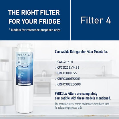 KAD4RXD1 Water Filter, Compatible With KitchenAid - KAD4RXD1, KitchenAid® KFCS22EVMS8, KRFC300ESS, KRFC300ESS01, KRFC302ESS00 Refrigerator Models (1 Pack)
