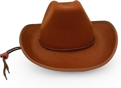 Classic Plain Felt Cowboy Hat Cowgirl Hat for Women Men,Western Country Themed Bachelorette Party,Vibrant Colors