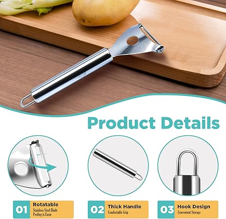 Premium Stainless Steel Vegetable Peeler  Sharp and Durable Potato, Carrot, Fruit Peeler with Ergonomic Handle, Easy Grip, Peelers for Kitchen, for Effortless Food Prep in Kitchen