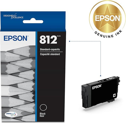 EPSON 812 DURABrite Ultra Ink Standard Capacity Black Cartridge (T812120-S) Works with WorkForce Pro WF-7310, WF-7820, WF-7840, WorkForce EC-C7000