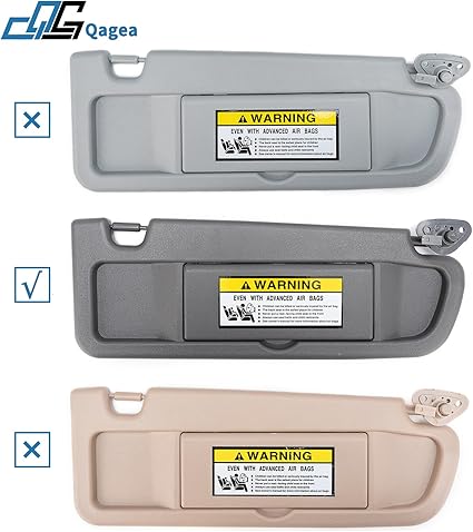 Sun Visors, Left & Right (Driver Side and Passenger Side), Replacement for 2006-2011 Honda Civic Replaces 83280-SNA-A01ZA, 83230-SNA-A01ZA (Atlas Gray)