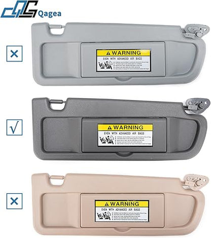 Sun Visors, Left & Right (Driver Side and Passenger Side), Replacement for 2006-2011 Honda Civic Replaces 83280-SNA-A01ZA, 83230-SNA-A01ZA (Atlas Gray)