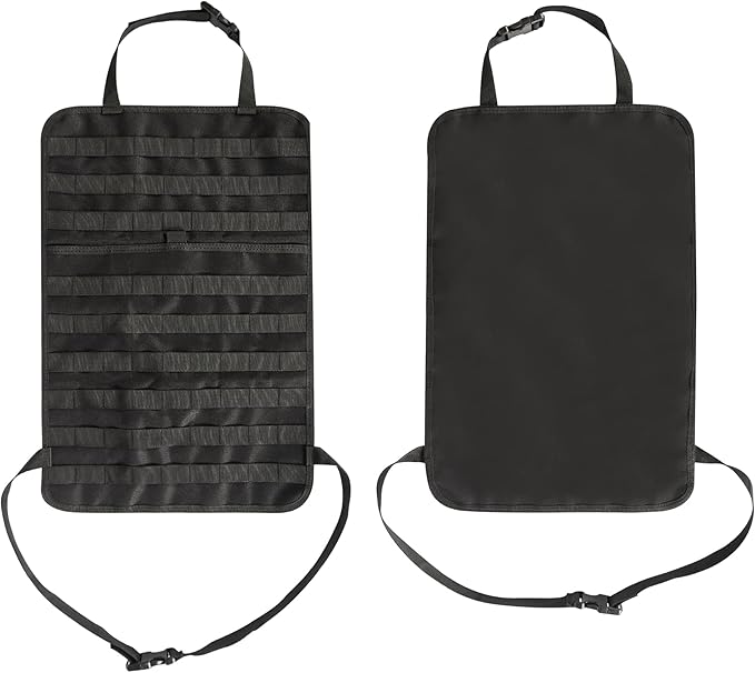 IronSeals Car Seat Back Organizer, Tactical Molle Panel Sag Proof Vehicle Seat Cover Protector Nylon Car Seat Back Hanger Bag Pad
