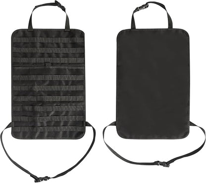 IronSeals Car Seat Back Organizer, Tactical Molle Panel Sag Proof Vehicle Seat Cover Protector Nylon Car Seat Back Hanger Bag Pad