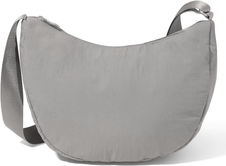 Baggallini Swift Crescent Crossbody Bag for Women - Lightweight 12"x8" Travel Purse Handbag