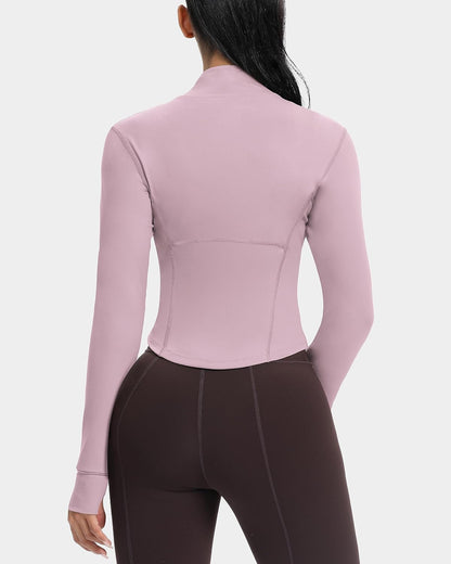 GYM RAINBOW Womens Zip Up Workout Jakcets Lightweight Slim Fit Running Athletic Jackets with Thumb Holes .