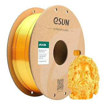 eSUN Silk Metal PLA Filament 1.75mm, Silky Metallic 3D Printer Filament PLA, Dimensional Accuracy - 0.05mm, 1KG Spool (2.2 LBS) 3D Printing Filament for 3D Printers, Silk Gold