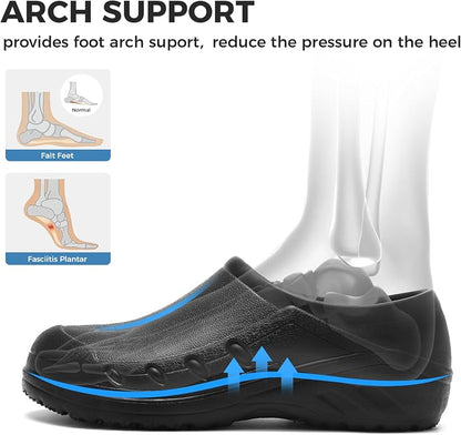 TEYTAP Chef Shoes Men Women Non Slip Work Shoes Water Proof Closed Toe Clogs for Nurse Kitchen Restaurant Food Service