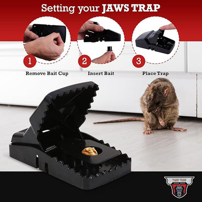 TwinTech Jaws 2-Pack Reusable Mouse Traps  Rat Trap - Extra Large, Durable, Humane Squirrel Trap for Indoor  Outdoor Use - Touch-Free Pest Control, Rat Traps Indoor for Home  Hotel