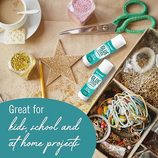 Children's glue sticks, bulk white glue sticks for classroom, 12 units, 1.3 ounces, washable for all purpose, for children, school and home