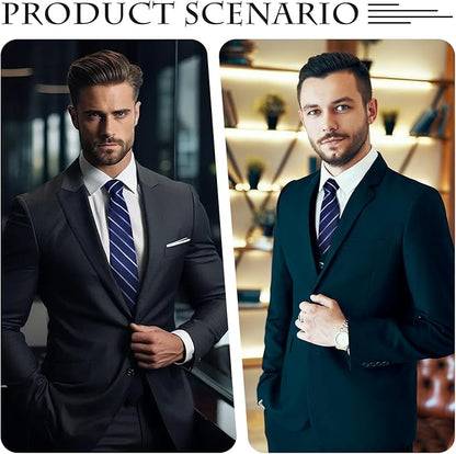 ZEWIND Ties for Men Necktie Classic Stripe Solid Color Business Paisley for Wedding + Gift Box