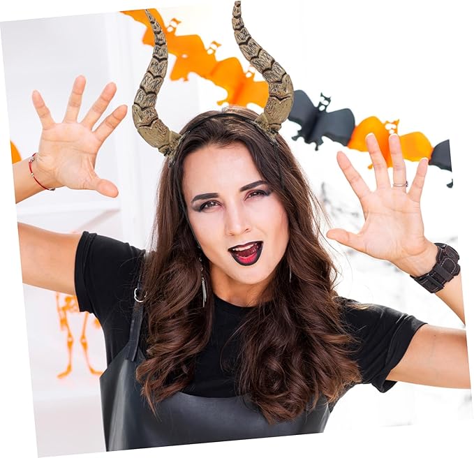 NUOBESTY Animal Horn Headband, Silicone Costume Headwear, Medium, Halloween, Masquerade, Birthday Party, Headband, Unisex