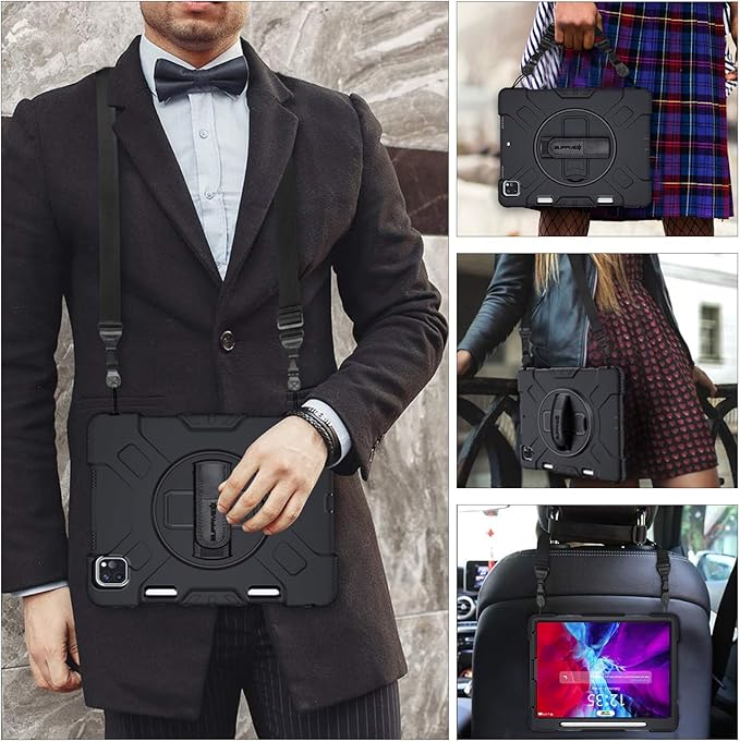 SUPFIVES Adjustable Shoulder Strap Multifunctional Neck Strap Replacement for iPad Case Tablet Case Shoulder Messenger Bags Luggage Nylon Black 35.4-61