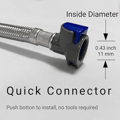 Quick Connect Faucet Water Supply Lines, 12 Inch, Widespread Bathroom Sink Faucets Replacement Fast Lock Pipe Hose, V-Shape