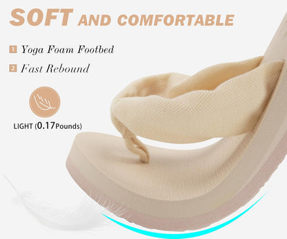 KuaiLu Flip Flops for Women with Arch Support Yoga Mat Comfortable Summer Beach Walking Thong Cushion Sandals Slip On Indoor Outdoor