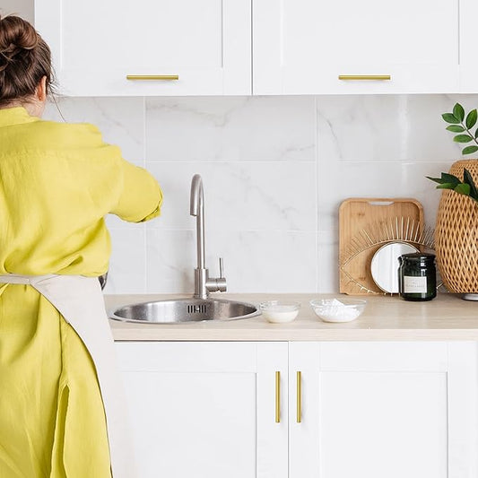 Ravinte Gold Cabinet Handles 5 Pack 5 Inch Cabinet Pulls Brushed Brass Kitchen Cabinet Handles Modern Drawer Pulls Gold Hardware for Kitchen Cabinet