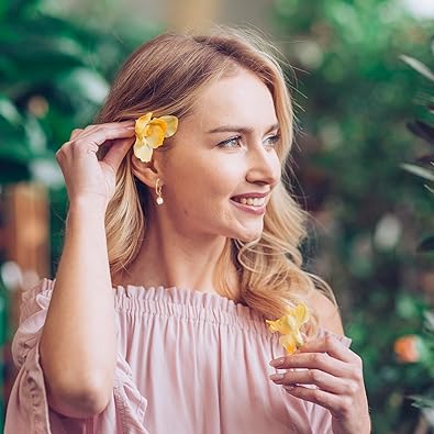 Gold Earrings Set for Women Gold Hoop Earrings Dangle Drop Pearl Earrings Pack Chunky Hoops Jewelry for Birthday Party Gift