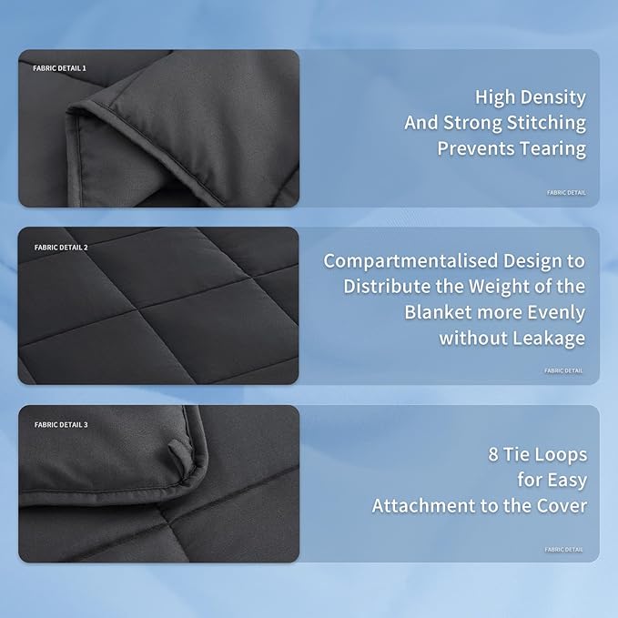 Topcee Weighted Blanket (17lbs 60"x80" Queen Size) Cooling Breathable Heavy Blanket Microfiber Material with Glass Beads Big Blanket for Adult All-Season Summer Fall Winter Soft Thick Comfort