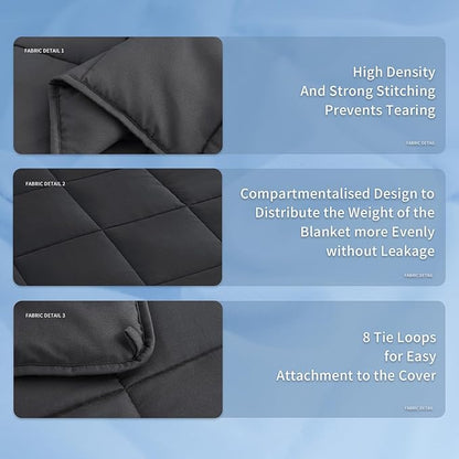 Topcee Weighted Blanket (17lbs 60"x80" Queen Size) Cooling Breathable Heavy Blanket Microfiber Material with Glass Beads Big Blanket for Adult All-Season Summer Fall Winter Soft Thick Comfort