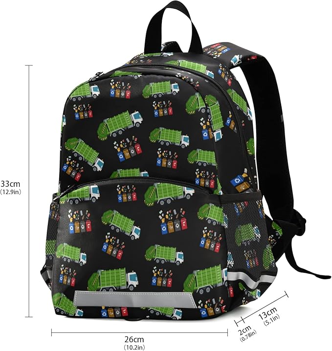 Cute space backpack with safety strap for boys and girls, space rocket with dinosaur design, helicopter, with safety strap, 01145, Cute