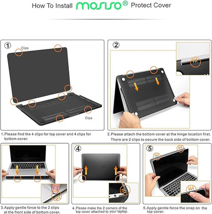 MOSISO Compatible with MacBook Pro 13 inch Case M2 2025, 2024, 2023-2016 A2338 M1 A2251 A2289 A2159 A1989 A1708 A1706, Plastic Hard Case&Bag&Keyboard Skin&Webcam Cover&Screen Protector, Chalk Pink