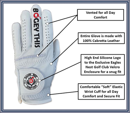 Funny Golf Glove - Premium 100% Cabretta Leather Shocker Golf Gloves Golf Attire and Essentials for Men Fun Golfer Gag Gift Right Left Han