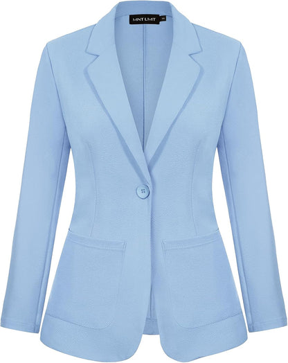 MINTLIMIT Blazers for Women Casual Long Sleeve Open Front Cardigan Button Work Office Blazers Jackets with Pockets