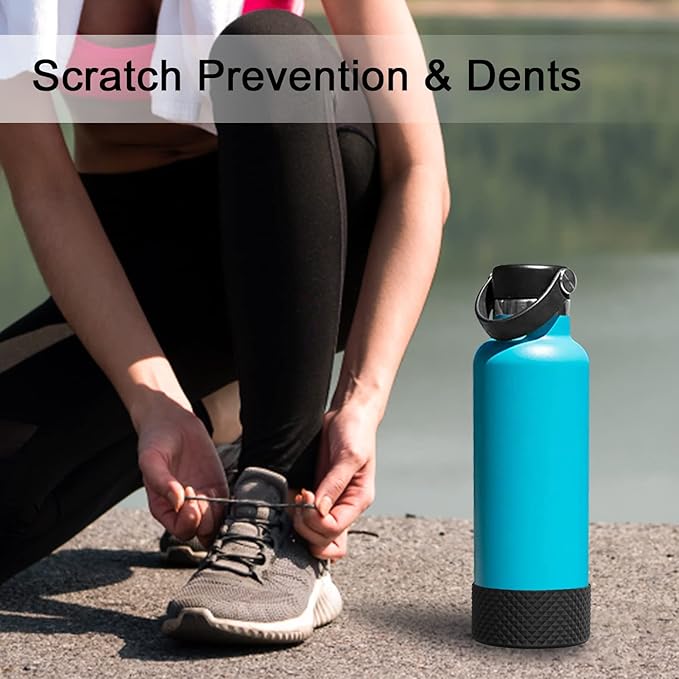 WUQID Water Bottle Boot, Diamond Silicone Boot Compatible with Stanleyy Tumbler 20-40oz  Hydroo Flask Bottle 12oz-24oz, Reduces Dents Sleeve Cover for More BottlesTumblers Bottom of 2.83-2.95in