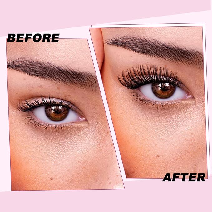 DIY Lash Extension Kit 280pcs Individual Lashes Clusters D Curl Lash Clusters, Lash Kit with Lash Bond and Seal, Remover, Lash Tweezers (30D40D-0.07D-9-16MM Kit)