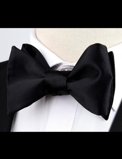 Alizeal Mens Solid Self Bow Tie Jacquard Woven Bowtie for Men Tuxedo