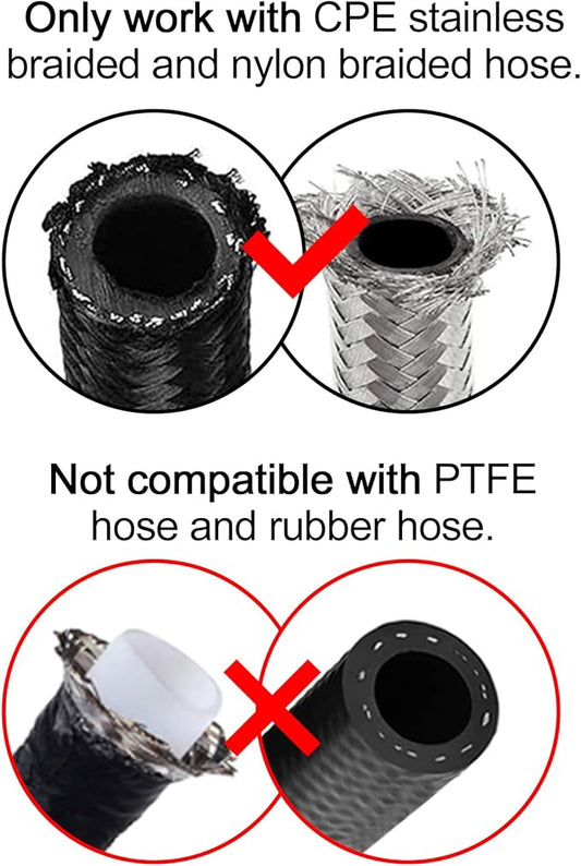 EVIL ENERGY 4AN Hose End Fitting 180 Degree Swivel for CPE Braided Hose Black