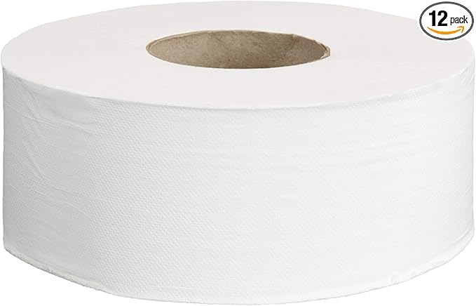 Commercial 2-Ply White 9' Jumbo Roll Toilet PaperBath Tissue (416972)Bulk for Business Septic Safe Compatible with Universal DispensersFSC Certified 1000 feet per Roll (12 Rolls)()