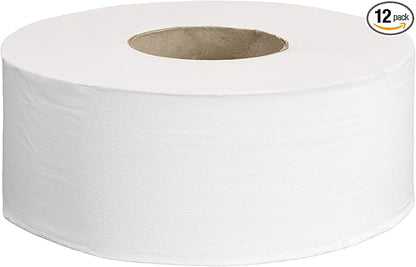 Commercial 2-Ply White 9' Jumbo Roll Toilet PaperBath Tissue (416972)Bulk for Business Septic Safe Compatible with Universal DispensersFSC Certified 1000 feet per Roll (12 Rolls)()