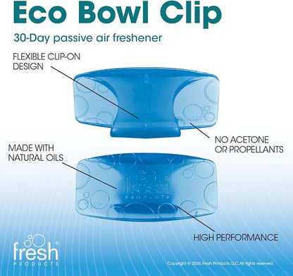 Fresh Products Eco Bowl Clip Air Freshener, Cotton Blossom, Blue, 12 Pack