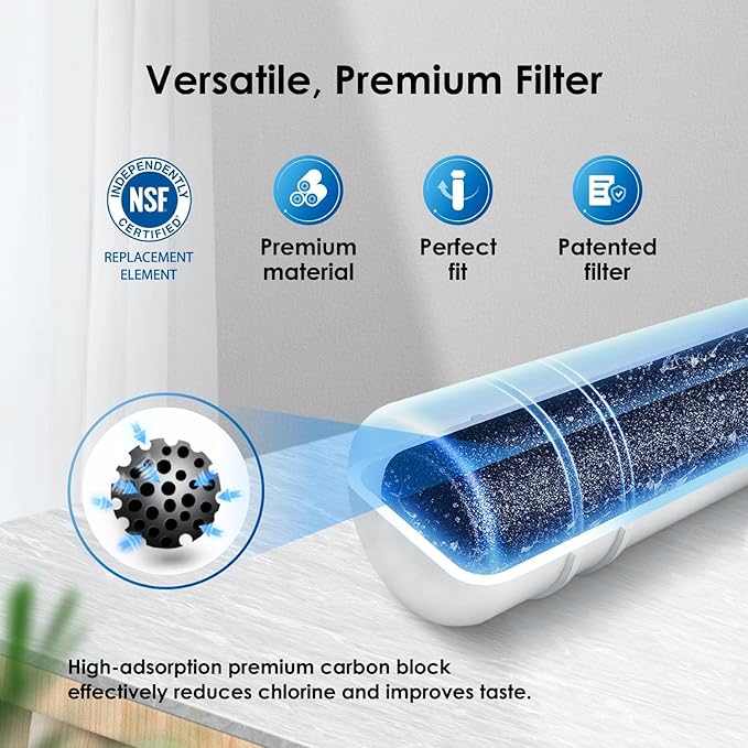 Waterdrop XWF Refrigerator Water Filter, Replacement for GE XWF (WR17X30702) NSF 4015342 Certified, 1 Filter