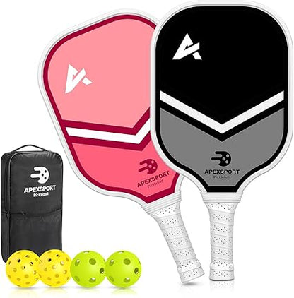 Pickleball Paddles Set of 24, USAPA Approved Lightweight Fiberglass Pickleball Set with 4 Pickleballs, 1 Pickleball Sling Bag, Pickleball Gifts for Women Men Beginners  Professional