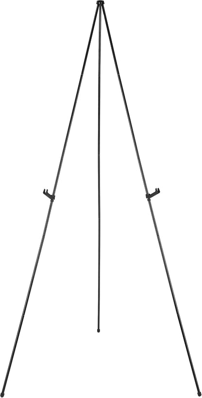 Basics Easel Display Stand, Instant Floor Poster, Lightweight, Collapsible and Portable with Tripod Base, Black Steel (supports 5 pounds)