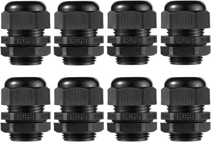PENGLIN 8PCS Cable Glands 1" NPT Nylon Cable Connector Waterproof Long-lasting Tight Sealing,IP68 Waterproof Protection,Adapt to Heavy-duty Working Scenarios