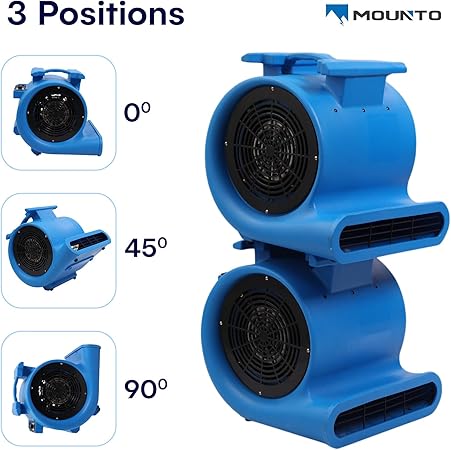 MOUNTO 3-Speed Air Mover 1HP 4000 CFM Monster Floor Blower Carpet Dryers Janitoral Floor Dryer