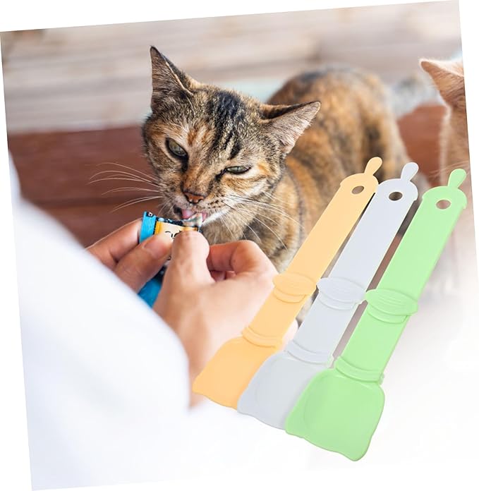 3pcs Cat Treats Squeeze Spoon Portable Cat Food Squeezer Wet Treat Feeder for Cats